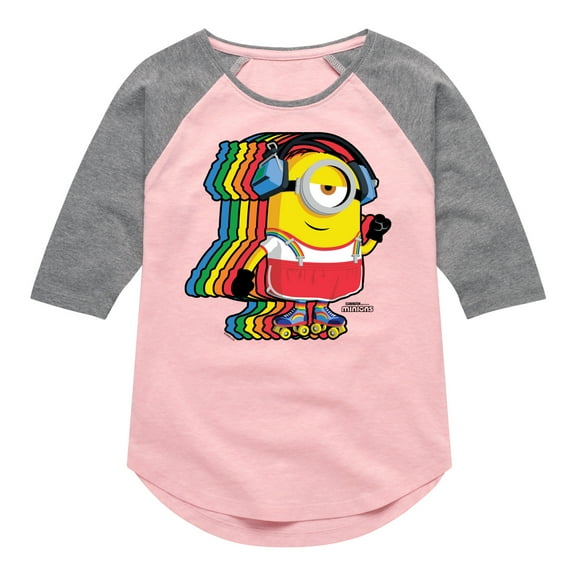 Despicable Me Minions - Retro Rainbow Skater - Toddler & Youth Girls Raglan Graphic T-Shirt