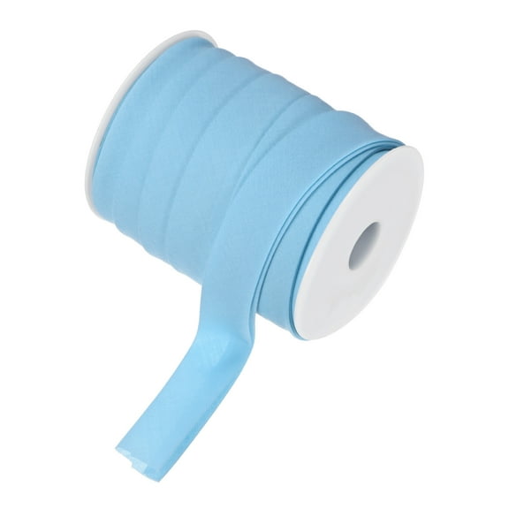 Double Fold Bias Tape , 1 Inch x 25 Yard Piping Trim Fabric Binding Tape for Sewing, Apply to Seaming, Hemming, Binding, Quilting, DIY Craft Accessories (Light Blue)
