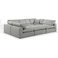 thumbnail image 3 of Meridian Furniture Comfy Grey Linen Textured Fabric Modular Sectional, 3 of 11