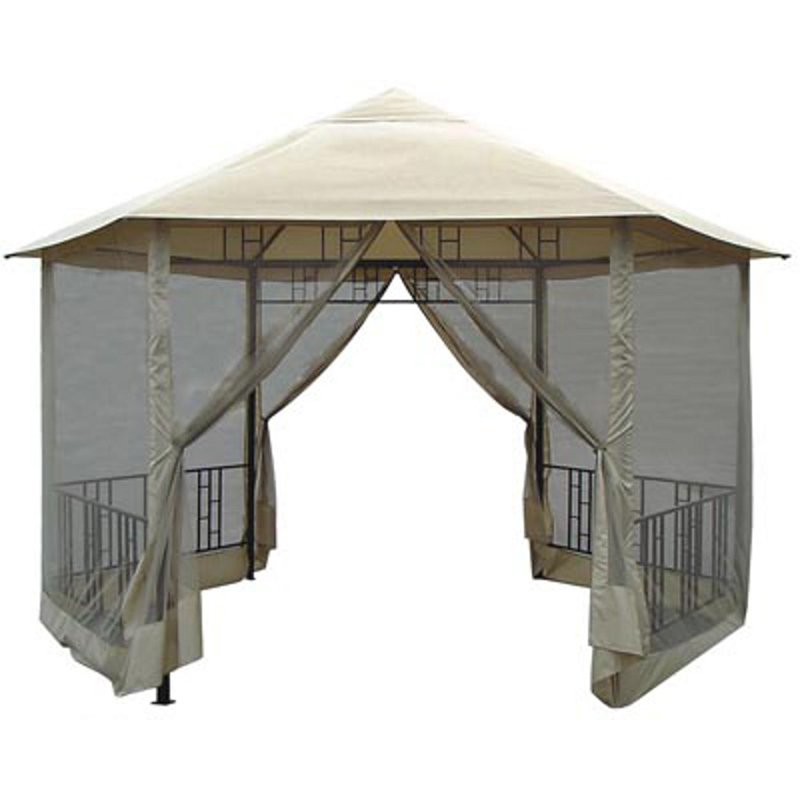 Hexagon Gazebo With Insect Screen Walmart Com