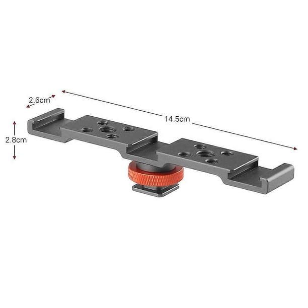 Aluminum Triple Cold Shoe Mount Plate Bracket for Camera Microphone LED Light Mounting