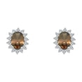 thumbnail image 4 of Sterling Silver Oval Colored CZ Stone With Teardrop Halo, 4 of 5