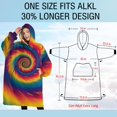 thumbnail image 4 of Oversized Wearable Blanket Hoodie,Colorful Rainbow Tie Dye Spiral Pattern Sherpa Blanket Hoodie with Super Pockets,Super Warm Fuzzy Pullover for Women & Men, 4 of 6