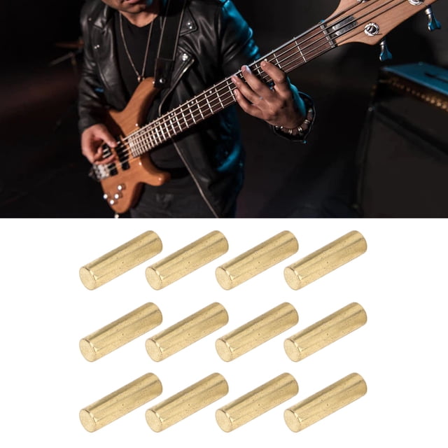 Pickup Magnet Slug Rod, Electric Guitar Pickup Rods Glossy Finish Metal 12PCS Wear Resistant for Stringed Instrument Silver,Gold