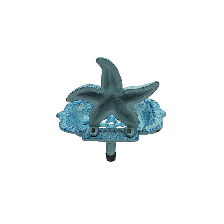 Cast Iron Starfish Soap Bar Dish Blue Star Sponge Holder Bathroom Home Essential Cast Iron Starfish Soap Bar Dish Blue Star Sponge Holder Bathroom Home Essential