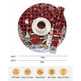 thumbnail image 6 of 13 Inch Round Placemats Set of 6, Red Plaid Snowman Christmas Non Slip Heat Insulation PP Table Mats, Snowflake Red Truck Xmas Tree Gifts Washable Place Mats for Kitchen Dining Party Table Decor, 6 of 7