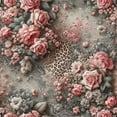 thumbnail image 3 of Ambesonne Leopard Print Duvet Cover Set, Medieval Rose Garden, Calking, Pale Pink Laurel Green, 3 of 6