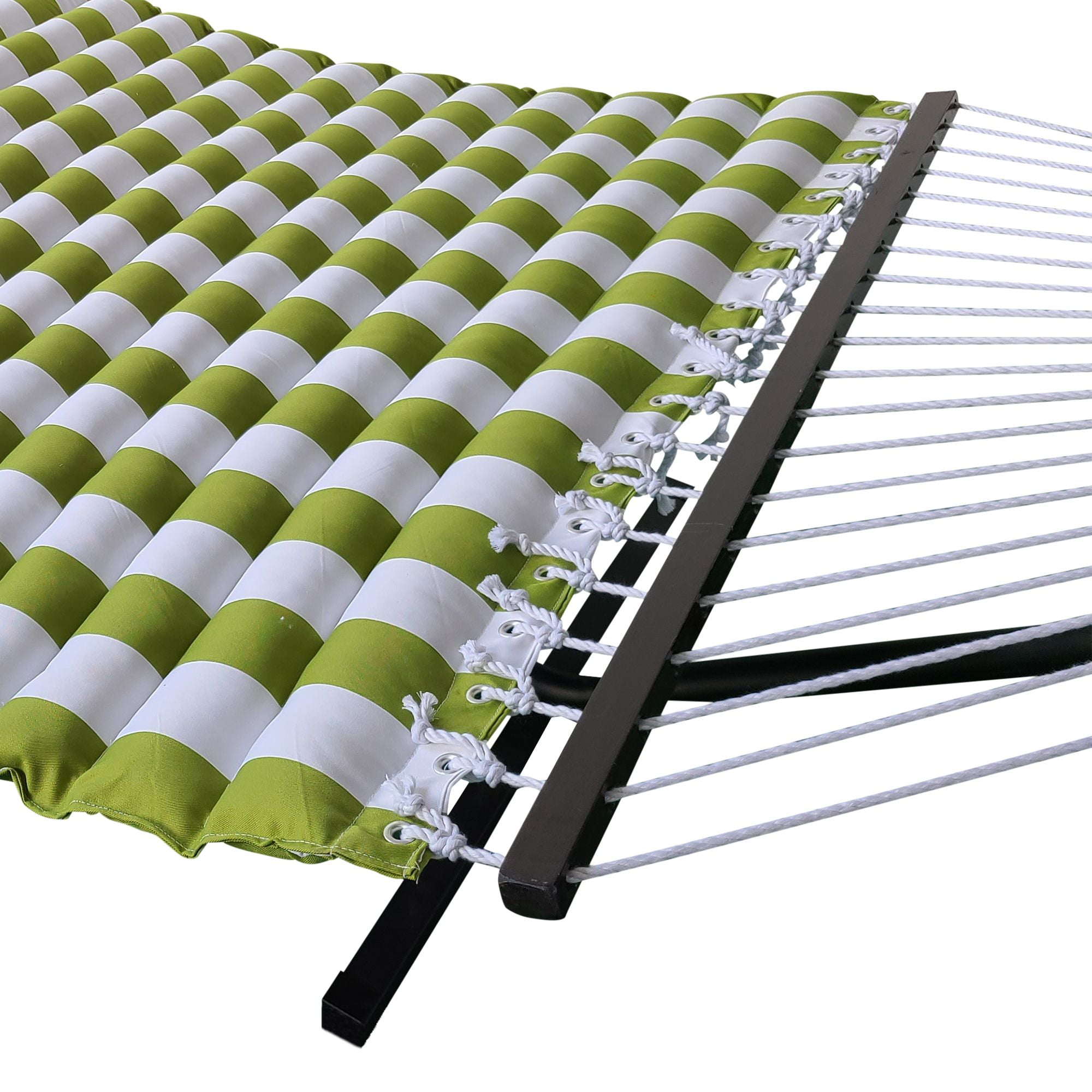 Coral Coast GreenThick Stripe Pillow Top Hammock, Green White Color, Product Assembled Size 11.65 ft L x 4.5 ft W