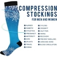 thumbnail image 4 of FREEAMG Knee High Socks Christmas Snowflake Blue Compression Warm Stockings for Women, Running, Nurse, Medical 1PC, 4 of 7