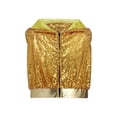 thumbnail image 6 of inlzdz Girls Hip-Hop Jazz Modern Dance Sets Sleeveless Sparkly Sequins Hooded Crop Top with Metallic Pants Gold 8, 6 of 7