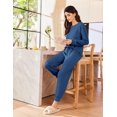 thumbnail image 6 of Ekouaer Lounge Sets for Women 2 Piece Jogger Pajama Long Sleeve Pants Loungewear Sweatsuits Casual Matching Outfits, 6 of 7