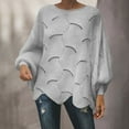 thumbnail image 2 of Women's Long Batwing Sleeve Sweater Solid Casual Oversized Crochet Knit Tops Gray L, 2 of 8