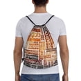 thumbnail image 2 of Bingfone Hand Drawn Vintage Coffee Drawstrings Backpacks Bags For Men Women Gym Drawstrings Bag, 2 of 9