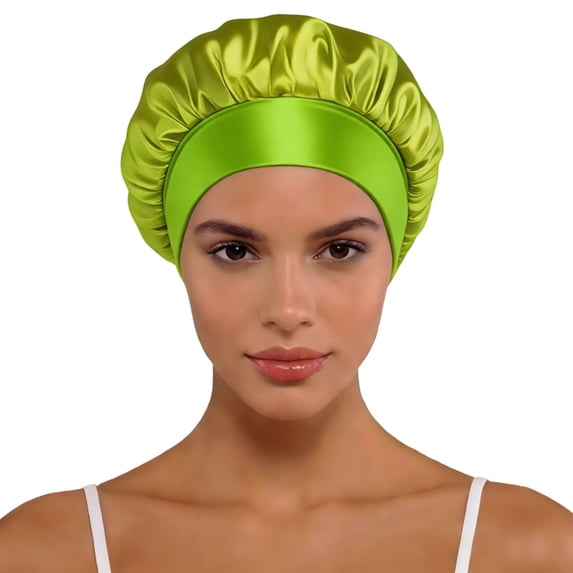 Bibifish Womens Satin Sleep Bonnet Soft Wide Band Adjustable Hair Care Daily Night Protection Headwear