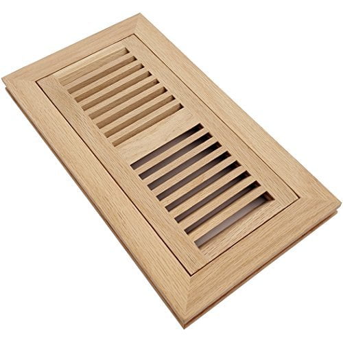 Homewell Red Oak Wood Floor Register Vent, Flush Mount with Frame, 4x10