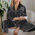 thumbnail image 6 of Honeii Geometric Lines Dog Art Print Women's Pajama Sets Long Sleeve Button Down Sleepwear Nightwear Soft Pjs Lounge Sets 2PCS-XX-Large, 6 of 7