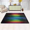 thumbnail image 2 of SKYSONIC Rainbow Multicolored Glitter Stripes Non-Slip Area Rug, Neon Bling Floor Carpet Comfort Floor Mats Decor for Indoor Front Porch Living Room Bedroom Kitchen, 36"x24", 2 of 5