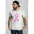 thumbnail image 2 of Pink Ribbon Breast Cancer Awareness Support Family Friends Run Walk Marathon Men's T-shirt, M, White, 2 of 5
