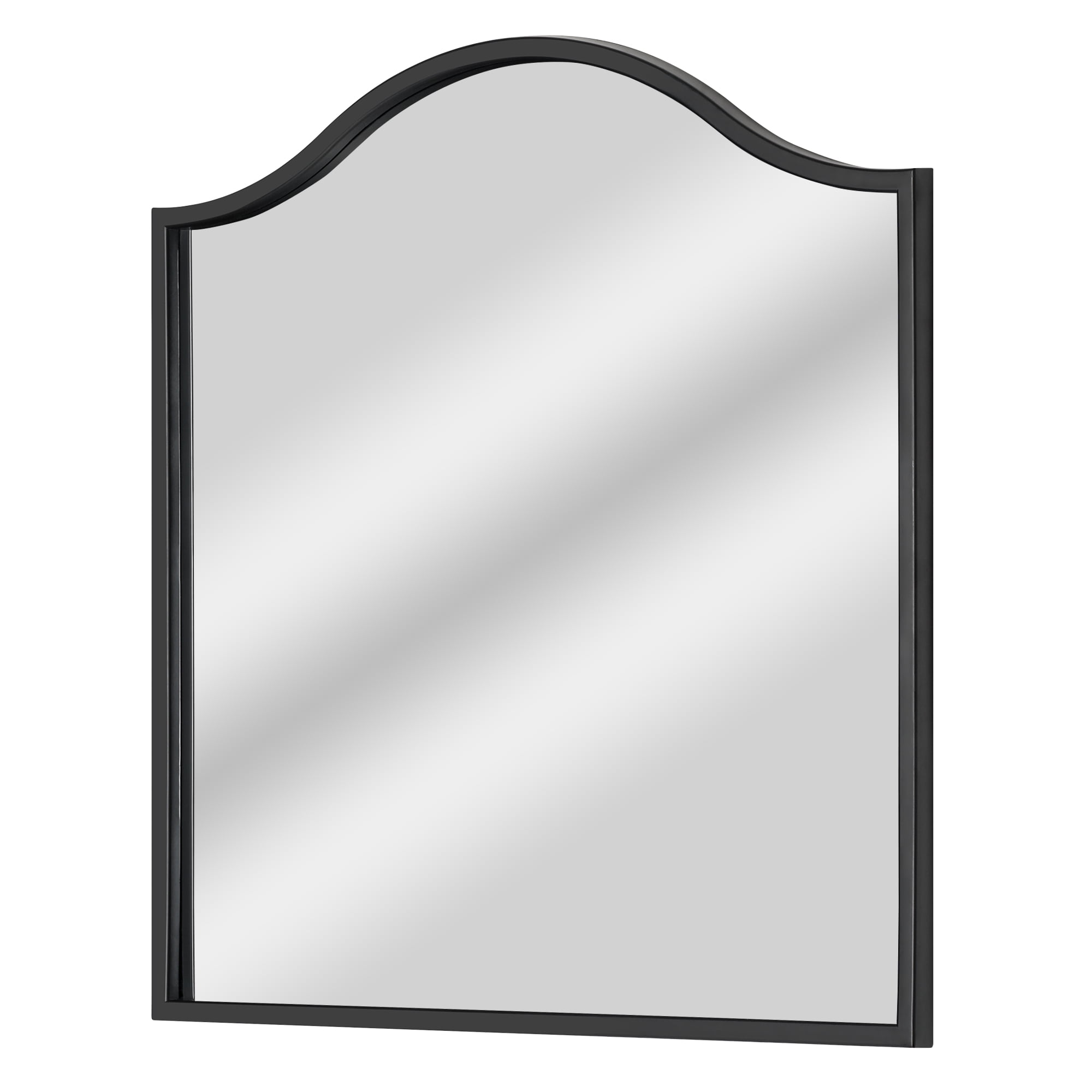 Home Decor Collection Crystal Art Gallery Traditional Framed Glass Arch Mirror, Black