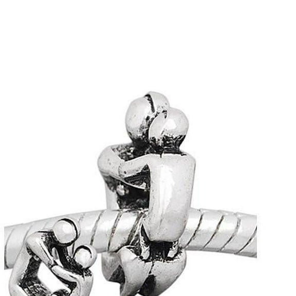 Loving father and Son Charm European Bead Compatible for Most European Snake Chain Bracelet