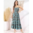 thumbnail image 4 of Vestido GRACE KARIN Spring Hawaiian Beach sin mangas maxi marrón azul, 4 of 7