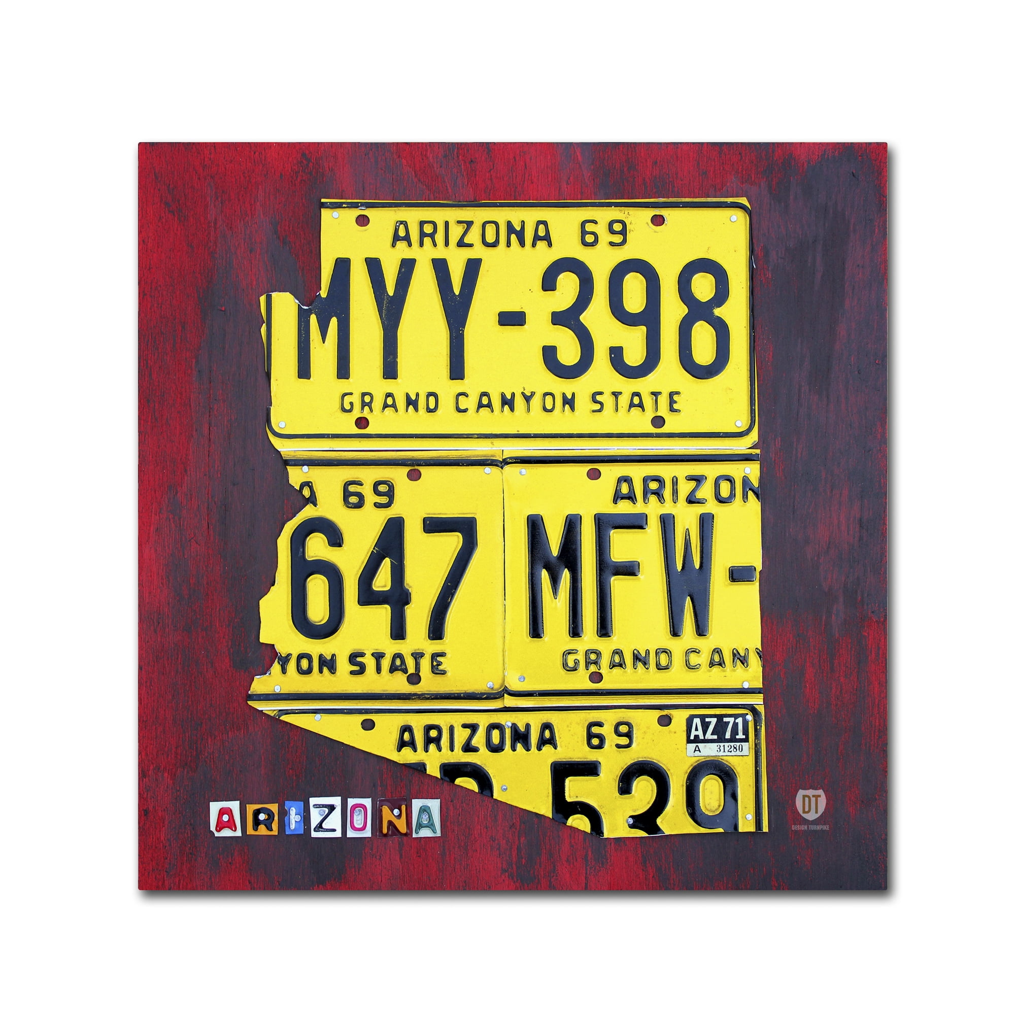 Arizona License Plate' Canvas Art by Design Turnpike