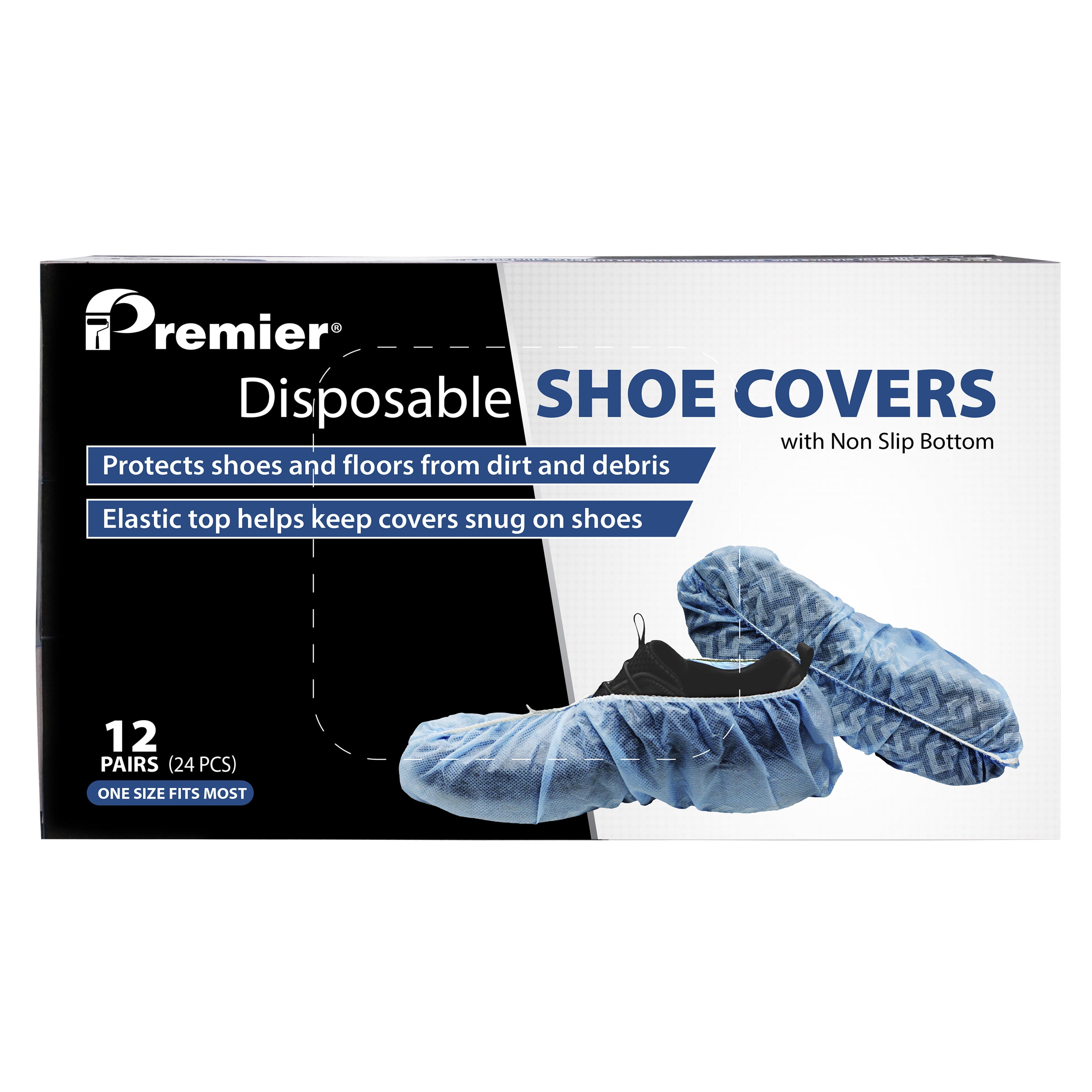 24 Pack Of Blue Disposable Overshoes For Shoes And Boots To Protect Carpets & Fl 
