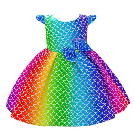

Child Girls Bowknot Multicolor Pageant Dress Birthday Party Toddler Gown Princess Dress