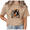 1-Brown, variant on Giffimy Women's Brown Woodland Fox Moon Vintage Washed T-Shirt Short Sleeve S-2XL Relaxed Fit Top