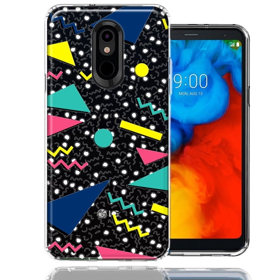 MUNDAZE for LG Aristo 4/Escape PLUS/Tribute Royal 90's Swag Shapes Design Double Layer Phone Case Cover