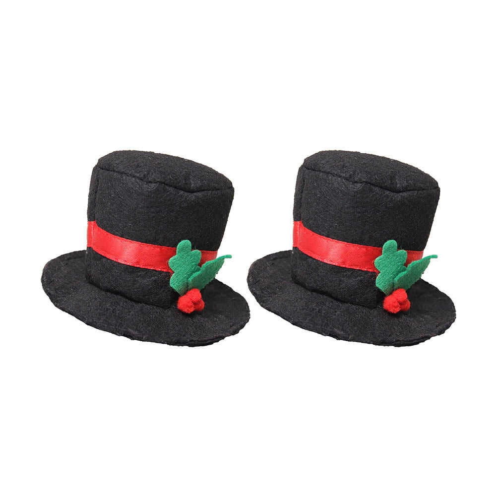 UPOUART 2Pcs Soft Black Pet Hat Easy Wear Dog Cap for Christmas Birthdays and Family Photos