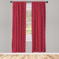 thumbnail image 3 of Ambesonne Chevron Curtains, Zigzag Abstract Plaid Art, Pair of 28"x84", Dark Coral and Eggplant, 3 of 5