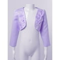 thumbnail image 4 of TSSOE Kids Girls Cotton Cardigan Dress Cover Up Long Sleeve Open Front Bolero Shrug Flower Cropped Lavender 120, 4 of 7