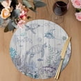 thumbnail image 3 of Turtle Coastal Round 15 Inch Placemats Set of 8, Nautical Summer Beach Coral Jellyfish Wooden HeatResistant Non Slip Place Mats for Dining Table, Wipeable Braided Kitchen Table Mats for Housewarming, 3 of 9