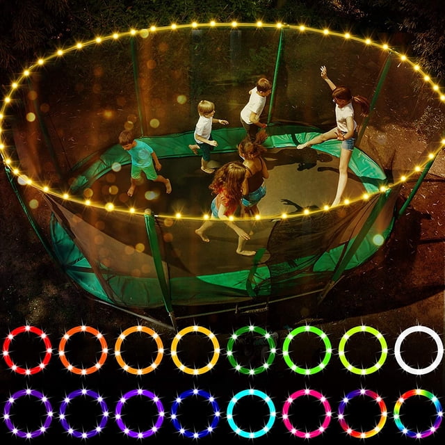 【Upgraded Large Volume Version】 LED Trampoline Lights,Remote Control Trampoline Rim LED Light for Trampoline, C Battery Box16 Color Change, Waterproof, Bright to Play at Night Outdoors