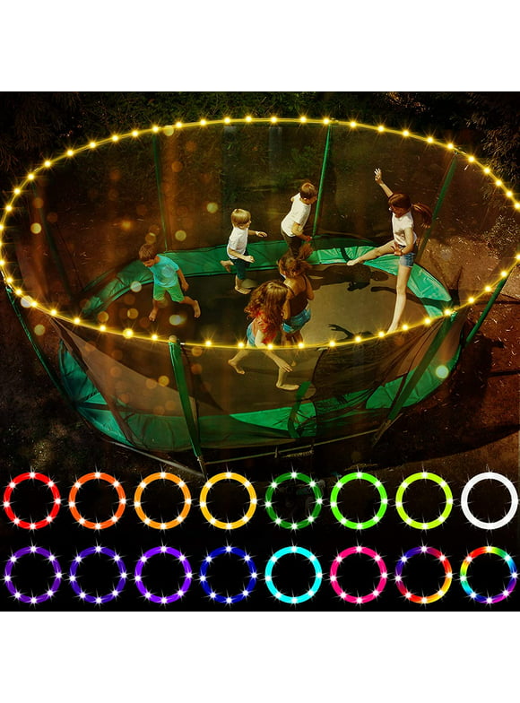 Foeses LED Trampoline Lights, Remote Control Trampoline Rim LED Light for Trampoline, 16 Color Change by Yourself, Waterproof, Super Bright to Play at Night Outdoors, Good Gift for Kids,39.4Ft