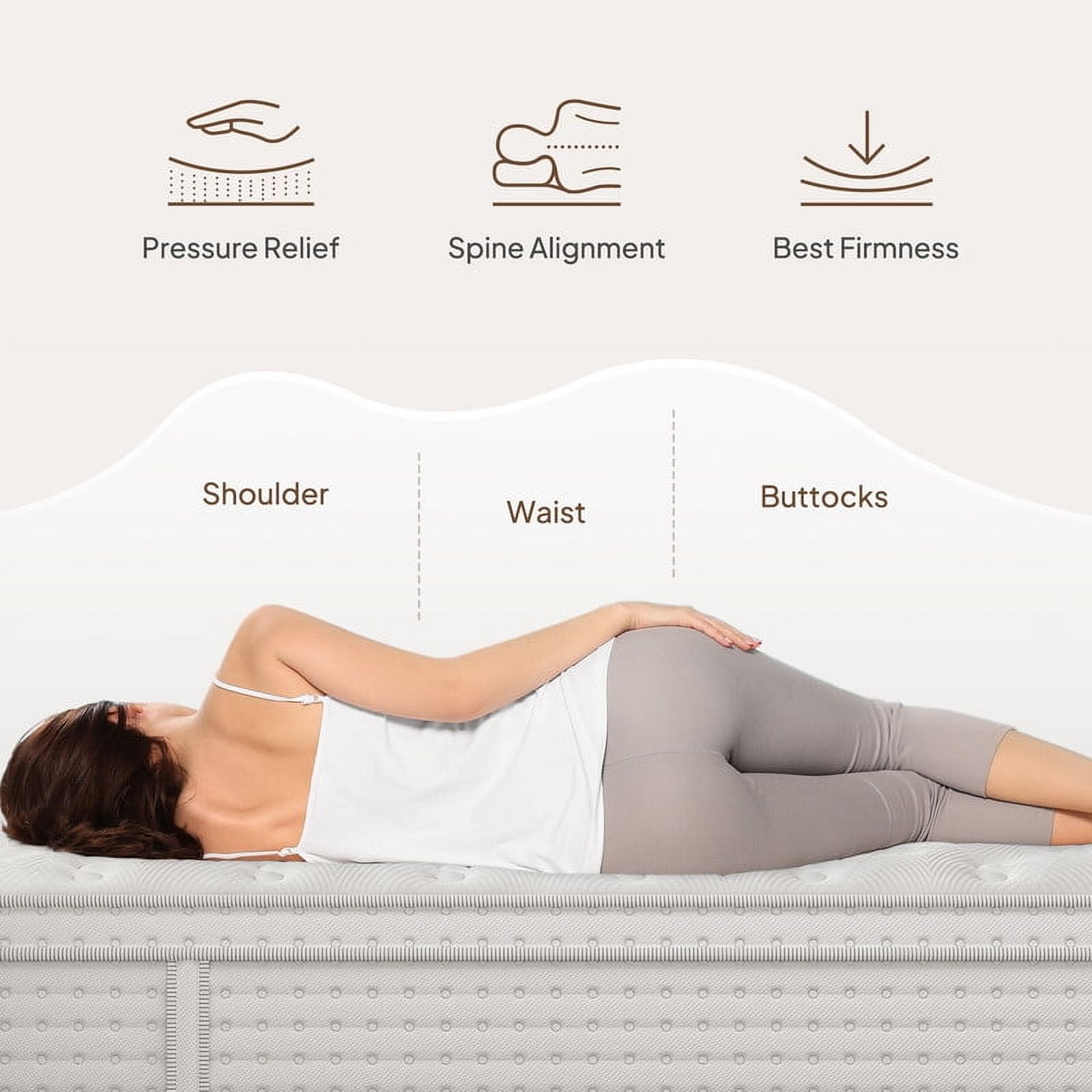 Bedstory Somnix 14" Medium Firm King Mattress in a Box, Gel Memory Foam with Individually Wrapped Pocket Coils, 365 Night Trial