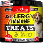 Dog Anti Itch & Allergy Relief Chews - Dry Itchy Skin & Hot Spot Treatment with Probiotic, Omega 3 Oil - Immune Supplement & Seasonal Allergies Medicine for Dogs, Puppy - 140 Bites Made in USA