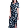 thumbnail image 5 of Moomaya Long Bodycon Maxi Dress For Womens Short&nbsp;Sleeve V neck Printed Jersey T-shirt Dress, 5 of 6