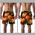 thumbnail image 3 of luoweisi Men's Beach Shorts Quick Dry Swim Trunks with Mesh Lining Thanksgiving Pumpkin S, 3 of 5