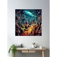 thumbnail image 2 of Freaky Alien Intergalactic Bar Poster Wall Art, Modern Wall Decor For Living Room Bedroom, 30x30 UNFRAMED, 2 of 3