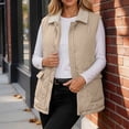 thumbnail image 6 of Otntypg Womens Quilted Collared Puffer Vest with Pockets Lightweight Casual Fall Winter Thick Warm Snap Button Down Full Zip up Outerwear Jackets, 6 of 10