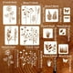 thumbnail image 2 of Plantillas de flores silvestres - 11 piezas reutilizables con diseños de flores, arbustos, hierbas, hojas, mariposas y libélulas para pintar en la pared, madera y decoración del hogar., 2 of 9