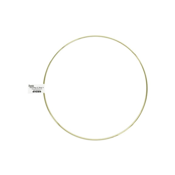 Essentials By Leisure Arts Metal Ring 12" Brass – Wreath Frame, Macrame Hoop, Brass Craft Ring for DIY Projects, Floral Arrangements, Wall Decor, and Handmade Crafts
