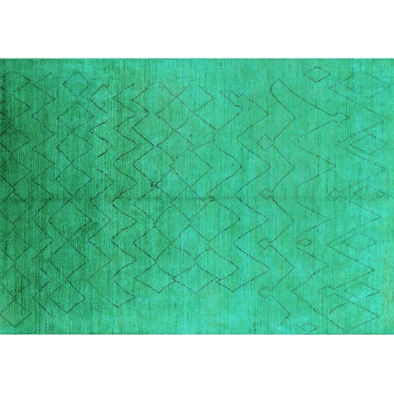 Ahgly Company Indoor Rectangle Oriental Light Blue Industrial Area Rugs, 6' x 9'