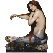 H99406 Mermaid Painting John Waterhouse 1990 Cardboard Cutout Standee Standup