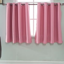 2 Pcs Thermal Insulated 100% Blackout Curtains for Bedroom, Double Layer Full Room Darkening Noise Reducing Grommet Curtain (29 x 36 Inch, Pink, 2 Panels)