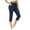 Navy, variant on Babysbule Womens Capris Yoga Legging Fashion Wide Leg Loose Lounge Sweatpants Cropped Pants Pockets Trousers
