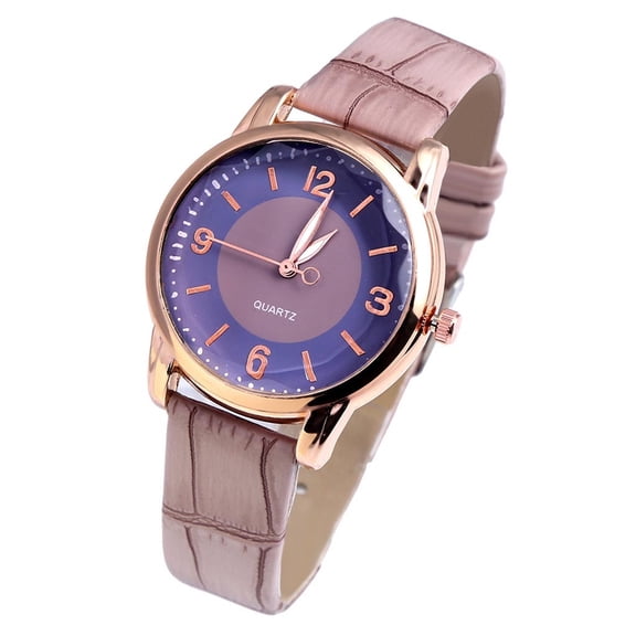 Guodhu Women's Classical Arabic Numerals Watch – Minimalist Style Leather Band, Analog Quartz, Fashion Dress Watch