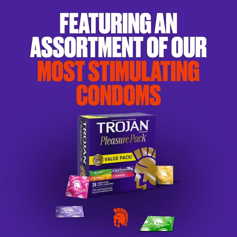 Trojan Pleasure Variety Pack Lubricated Condoms - 36 Count